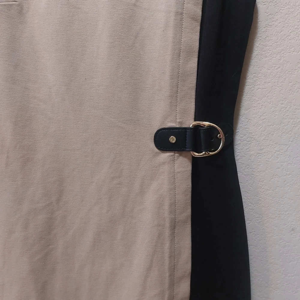 Lauren Ralph Lauren Beige and Black Midi Dress - Picture 4 of 7